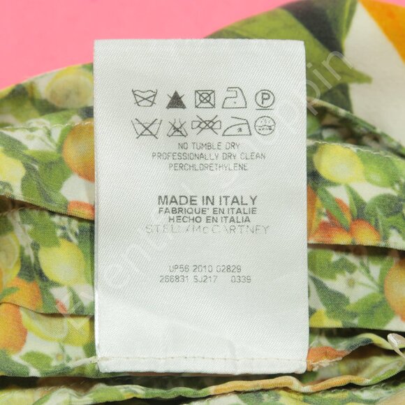 Stella McCartney Lemon Citrus Print Silk Midi Skirt Womens Size 40 - Picture 6 of 7